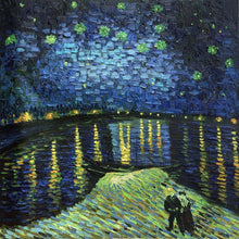 Załaduj obraz do przeglądarki galerii, Starry Night Sky Rhone River - Van-Go Paint-By-Number Kit
