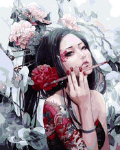 Ladda upp bild till gallerivisning, Girl with Dragon Tattoo - Van-Go Paint-By-Number Kit-Nomad Shops

